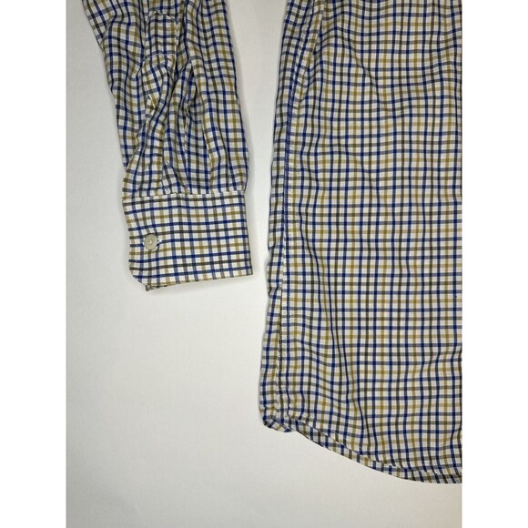 Gitman Bros Dress Shirt Men’s Long Sleeve Plaid Button Down Blue White Size L - Picture 3 of 11